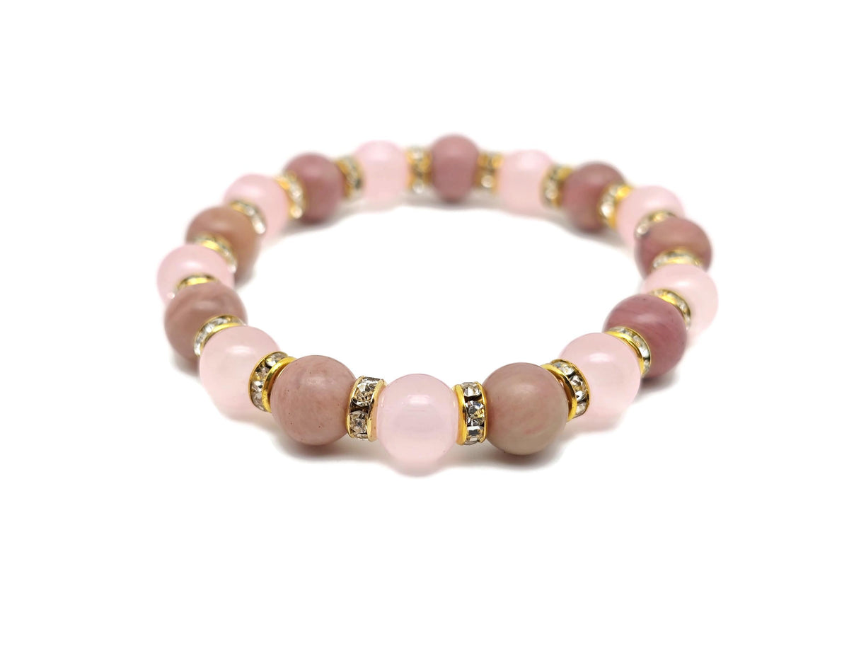 Handmade empowerment gemstone bracelet with colorful beads and charm, designed for positive intentions and personal strength.
