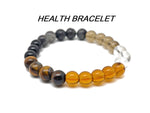 Handmade health gemstone bracelet with colorful beads and natural stones, designed for positive intentions and wellness.