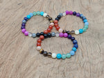 Handmade Fearless gemstone bracelet with colorful beads and adjustable cord, designed for positive intention and style.