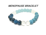 Handmade menopause gemstone bracelet with colorful beads and adjustable cord, designed for intention and wellness.