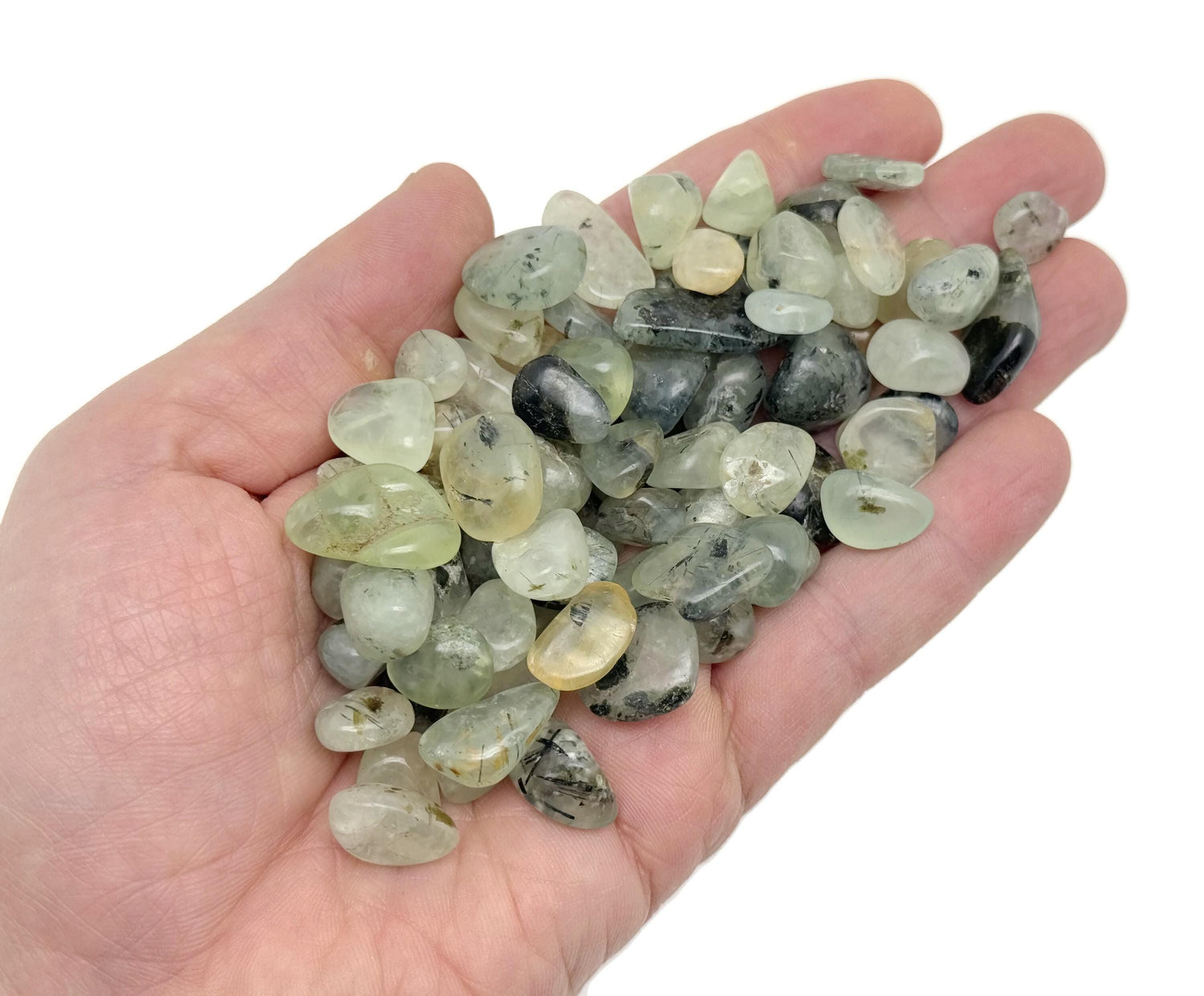 Prehnite Crystal Chips - Semi Tumbled Stone - Bulk - 7-12mm - CP1260