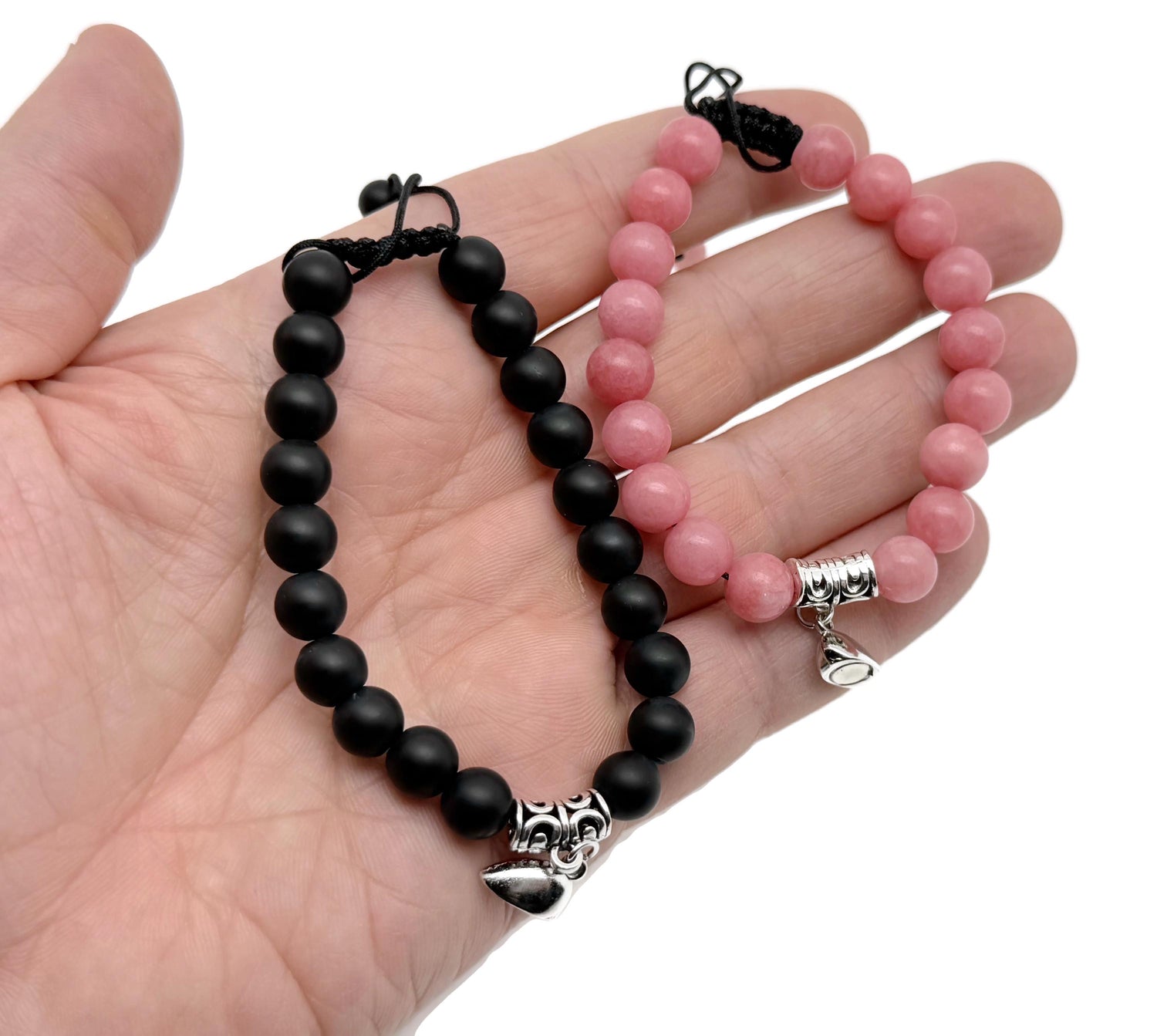 Love Gemstone Bracelet - Men&Women Magnetic Crystal Bracelet - Black Tourmaline - Pink Agate - Bracelet Collection - CC1005