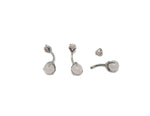 Rose quartz belly button ring with silver stainless steel, featuring a decorative navel piercing jewelry piece.