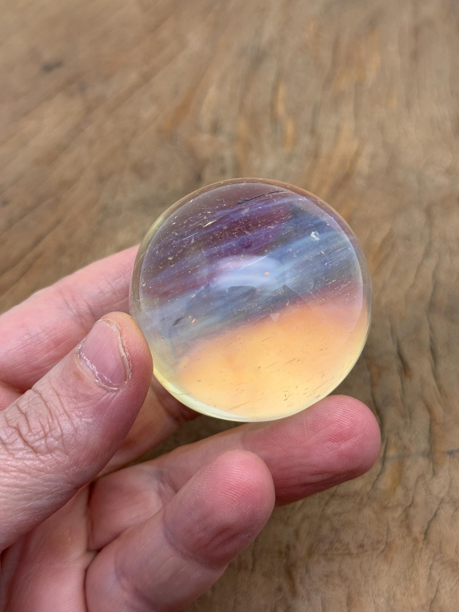 Sphère de pierre de fusion jaune A++ ?€? Boule de cristal - Pierres de cristal de guérison ?€? Décoration en cristal ?€? 50-60 mm - RA1439