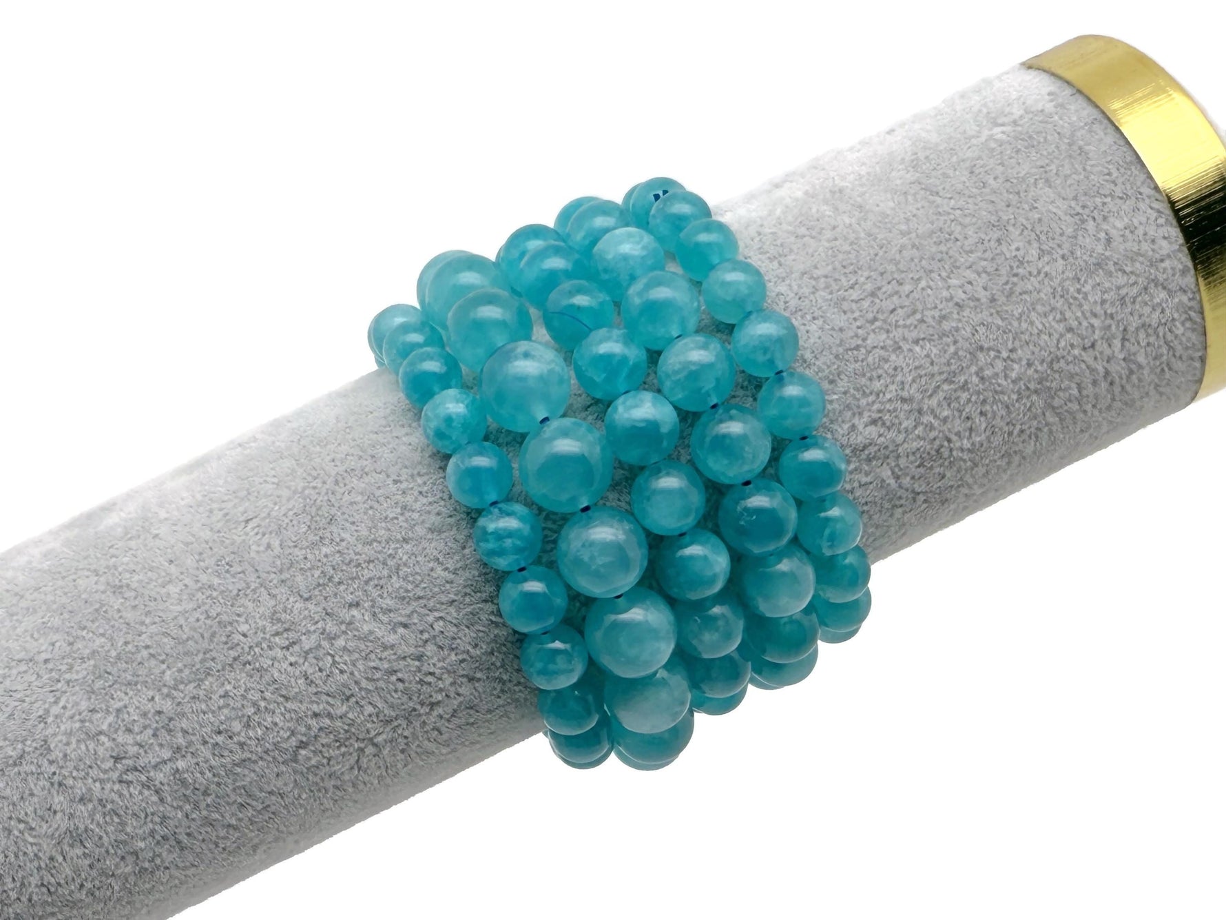 Amazonite beaded crystal bracelet for men and women, stretchy jewelry featuring polished AA gemstones for healing and style.