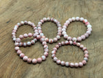 Dali Jasper beaded crystal bracelet with stretch design, featuring pork stone beads for men and women, by GemstoneGO.