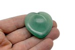 Aventurine heart-shaped worry stone from GemstoneGO with soothing green crystal, smooth polished surface for stress relief.
