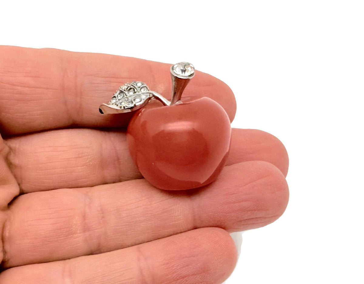 Hand-carved Apple Crystal gemstone from GemstoneGO, 25mm energy crystal for home decoration, with colorful mixed patterns.