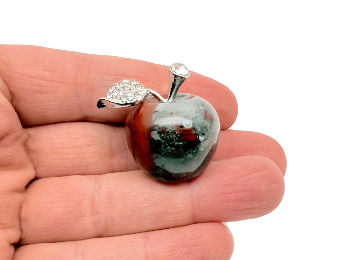 Hand-carved Apple-shaped crystal from GemstoneGO, 25mm energy gemstone for home decoration, featuring colorful mixed crystal hues.