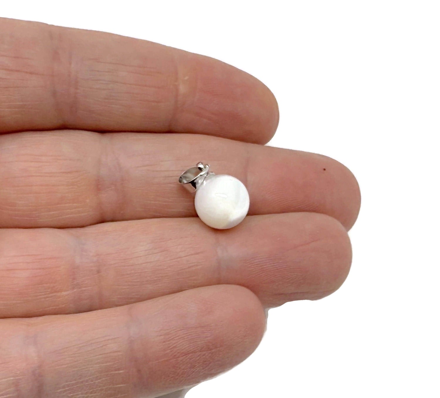 Natural Pearl Ball Pendant - Sea Shell Pendant - Gemstone Pendant - NC1707