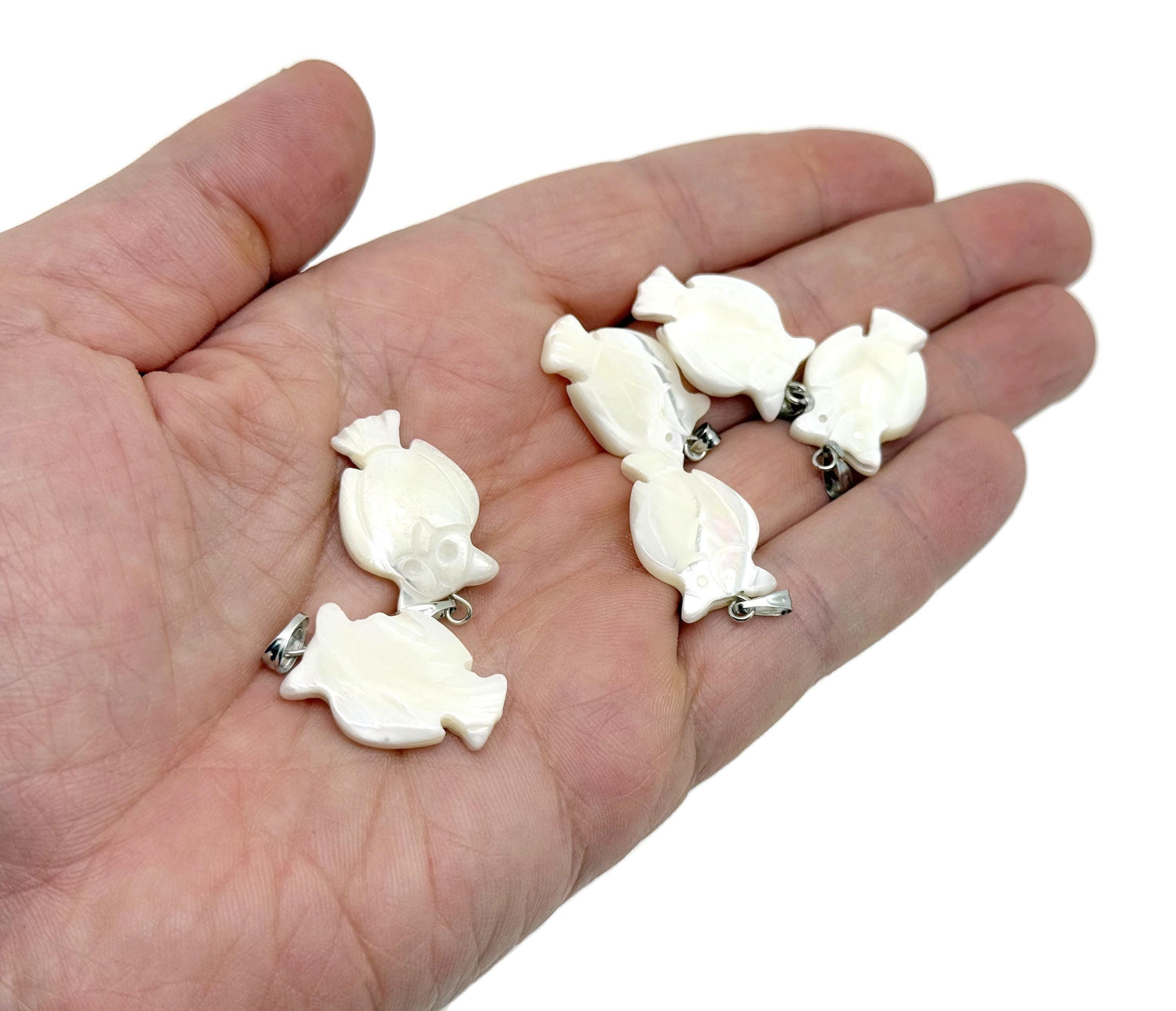 Natural Pearl Owl Pendant - Sea Shell Pendant - Gemstone Pendant - NC1708