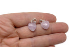 Kunzite heart-shaped crystal pendant from GemstoneGO, miniature jewelry with pinkish purple hues and polished gemstone finish.