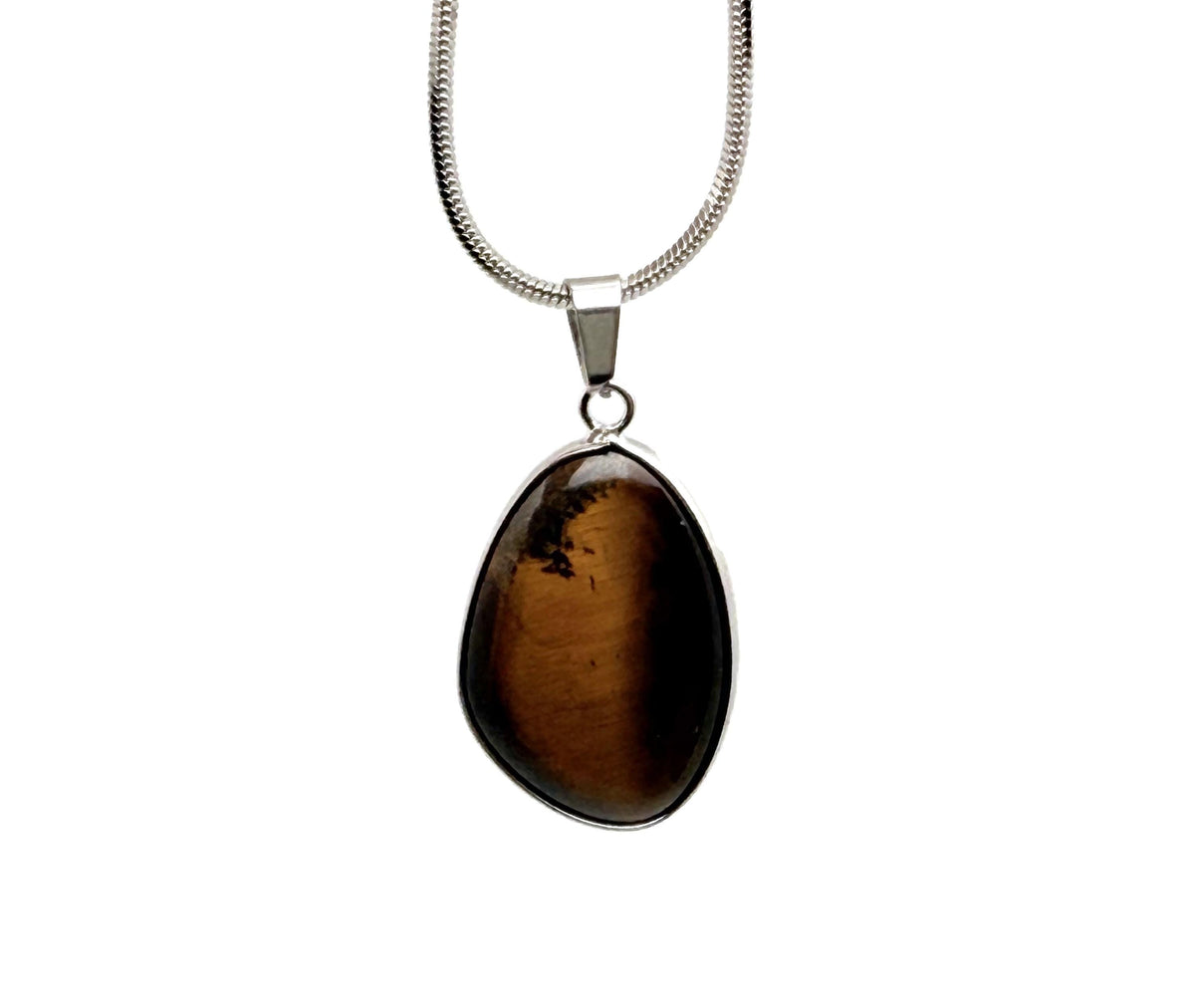 Dainty silver pendant featuring a tiger eye gemstone charm, ideal for jewelry DIY projects and charm jewelry designs.