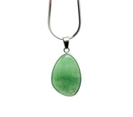 Dainty aventurine silver gemstone pendant from GemstoneGO, featuring a polished green stone charm for jewelry making.