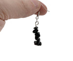 Silver crystal chip dangle earrings by GemstoneGO featuring minimalist jewelry design with sparkling crystal accents.