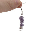 Silver crystal chip dangle earrings by GemstoneGO featuring minimalist design and lightweight, elegant jewelry style.