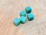 Handmade 16mm aventurine cube gemstone carved stone from GemstoneGO, showcasing a smooth, polished green aventurine cube.