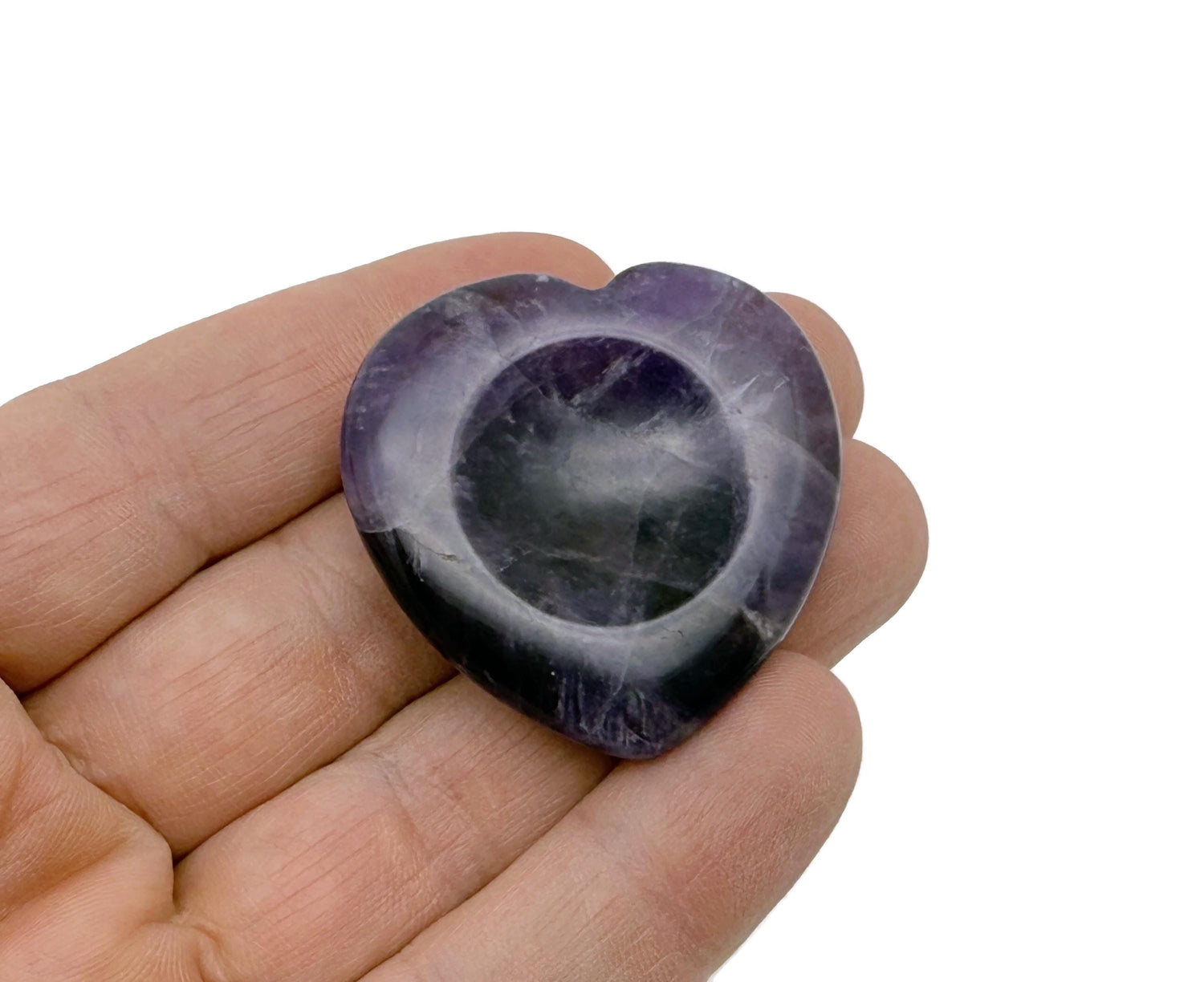 Amethyst Heart Worry Stone - Soothing Crystal - WO1010