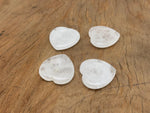 Clear quartz heart worry stone from GemstoneGO, soothing crystal with polished surface for stress relief and meditation.
