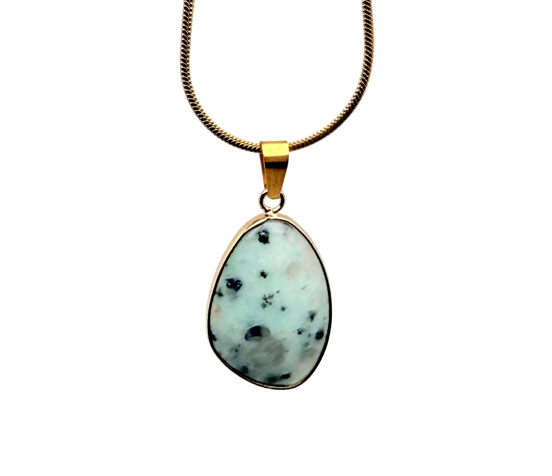 Dainty gemstone pendant from GemstoneGO in gold and silver with a birthstone charm, ideal for jewelry DIY projects.