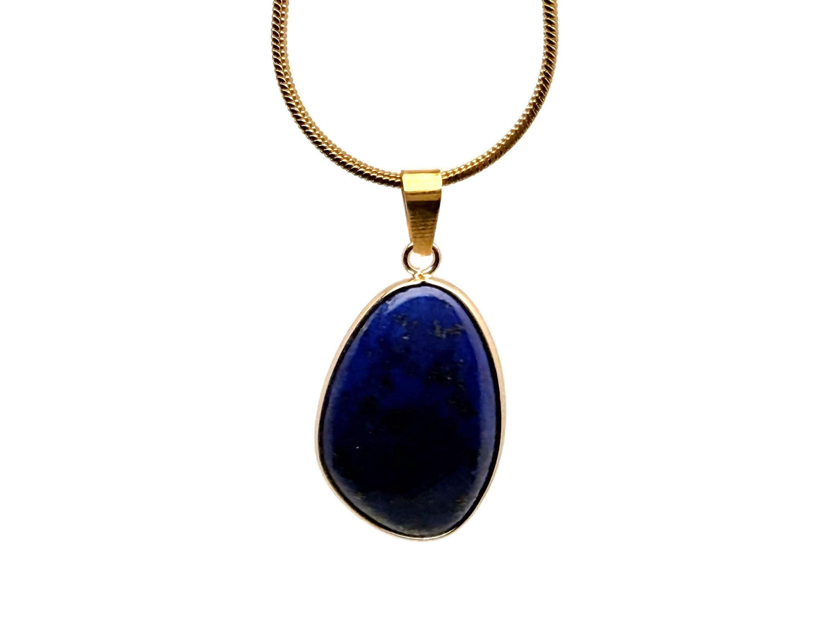 Dainty Lapis Lazuli gold gemstone pendant with a gold bail, featuring rich blue color and natural gemstone texture, ideal for jewelry making