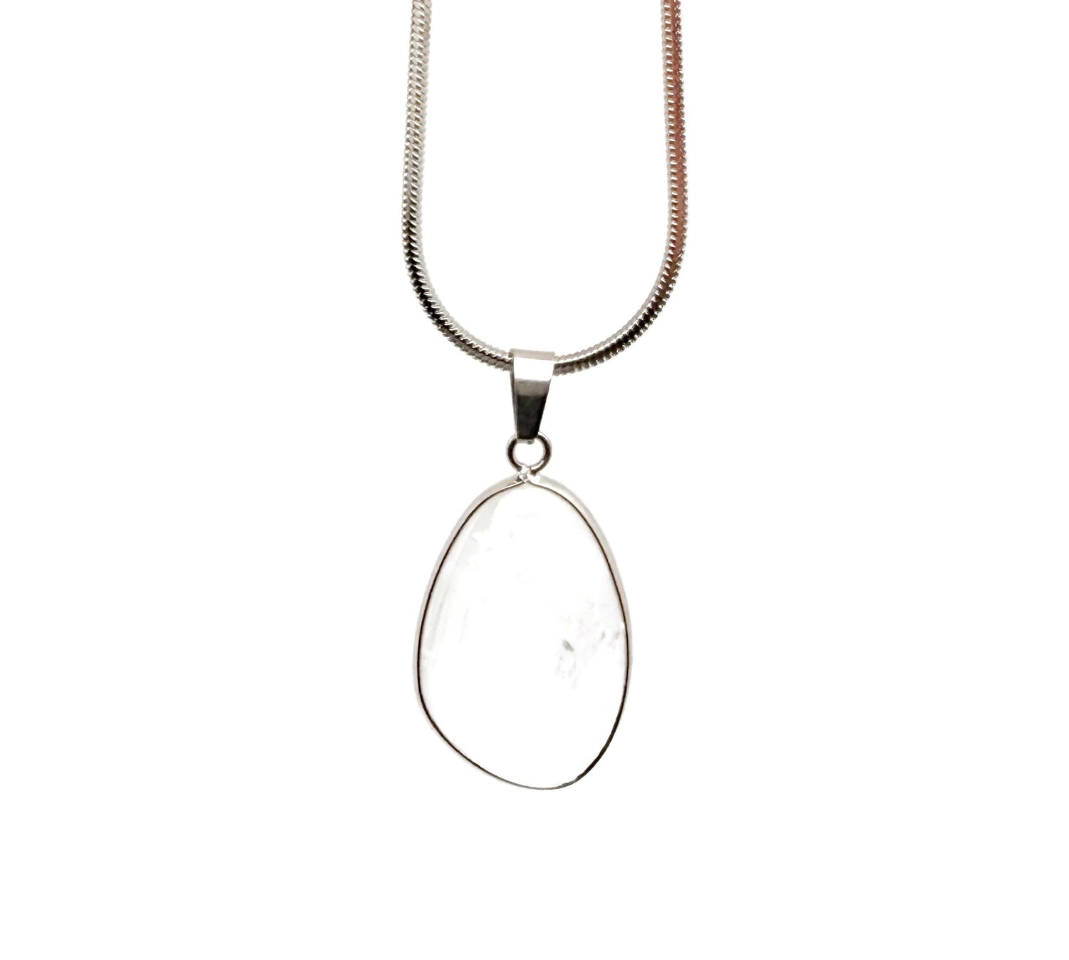 Dainty silver pendant with clear quartz gemstone charm, perfect for DIY jewelry making, by GemstoneGO.