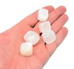 Handmade 16mm clear quartz cube stone from GemstoneGO, carved gemstone with smooth, transparent surface for decor or meditation.