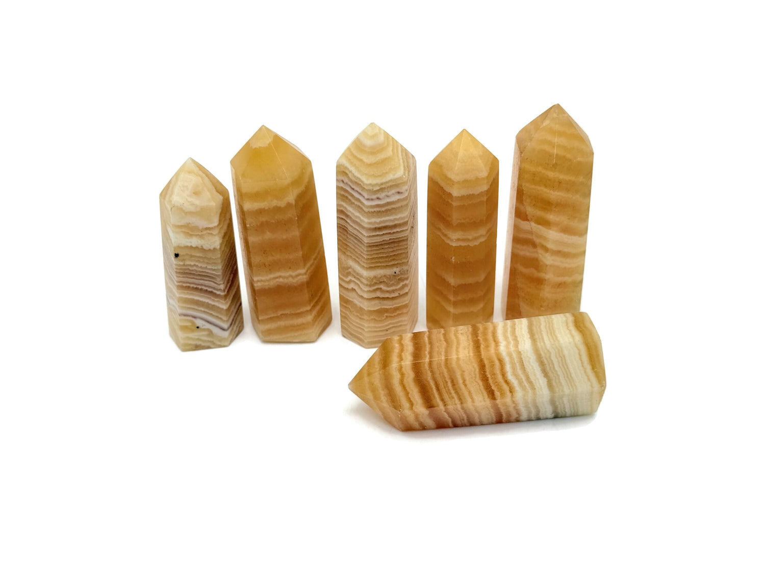 Obélisque en calcite jaune - Tour de pierres précieuses - Pierre de méditation - Cadeaux en cristal - Décoration d'intérieur en cristal - TW1134