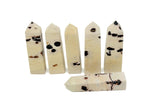 Picture Jasper obelisk tower crystal by GemstoneGO, showcasing a polished natural stone with earthy tones and unique patterns.