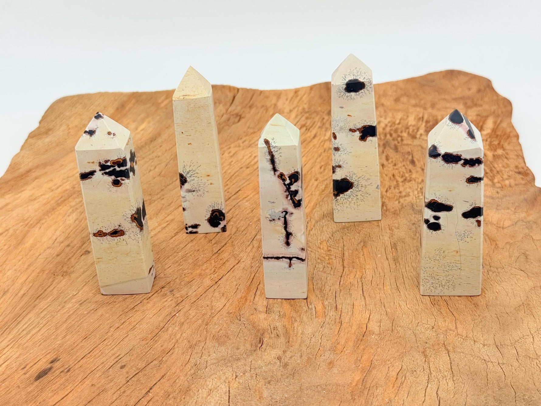 Picture Jasper obelisk tower crystal from GemstoneGO, showcasing natural earthy patterns and a smooth, polished surface.
