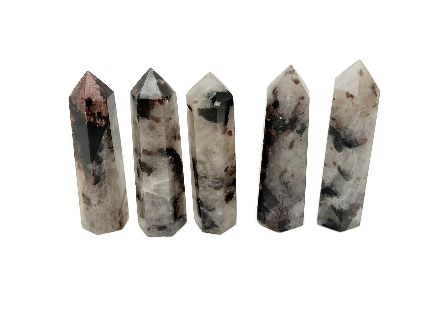 Garnet in Black Tourmaline Obelisk Tower Crystal - TW1146