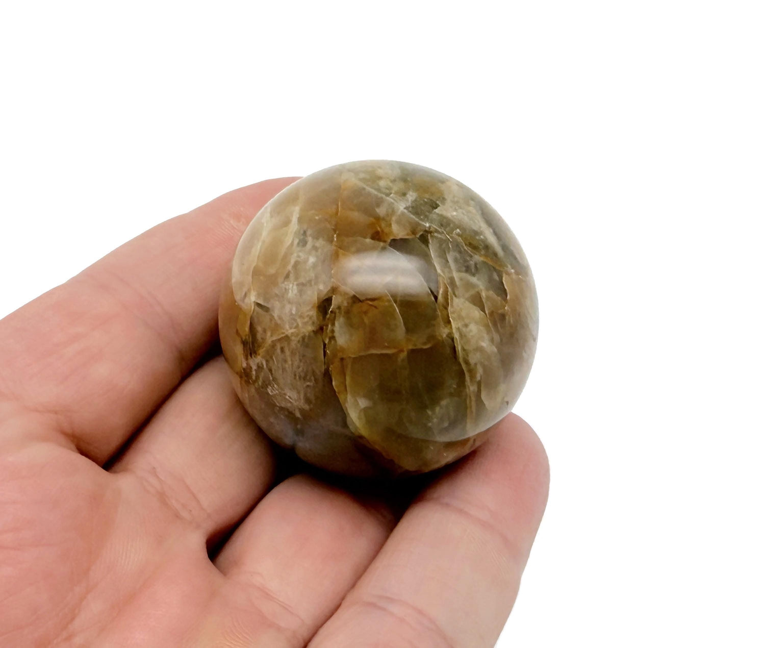 Peach Moonstone Sphere Gemstone - Crystal Ball - 40-50mm - BA1058