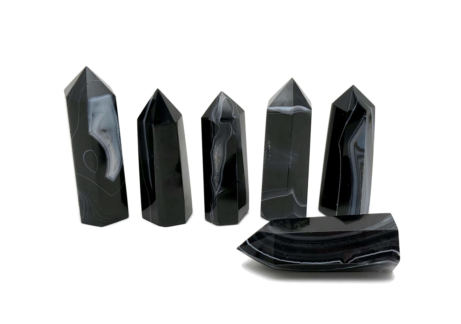 Black Onyx Obelisk Tower Crystal - TW1109