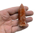Red Hematoid Quartz Fire Quartz obelisk tower crystal with natural red and clear stone pattern, from GemstoneGO.