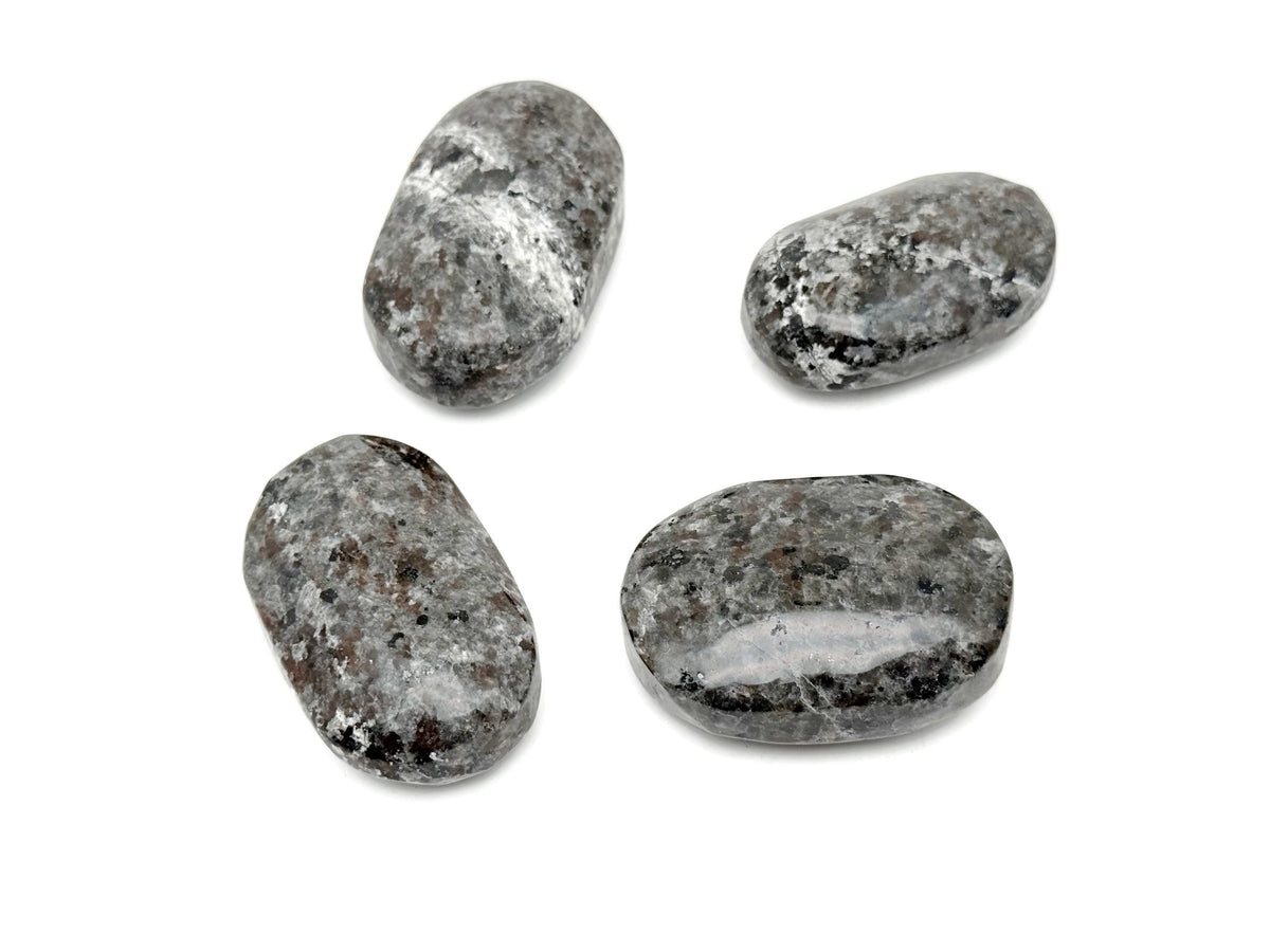 Yooperlite palm gemstone with fluorescent sodalite spa stone, featuring vibrant blue and orange hues, from GemstoneGO.