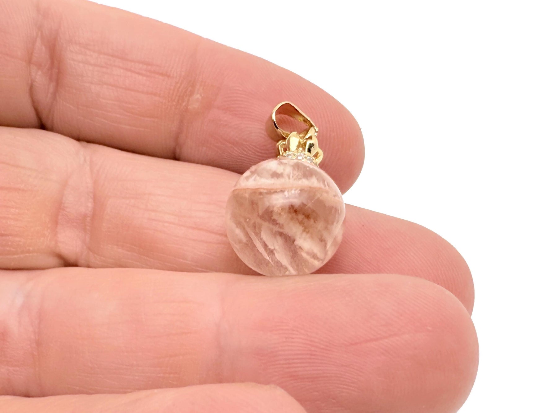 Ghost Quartz pendant with phantom crystal, showcasing its unique formation, ideal for spiritual growth and healing.