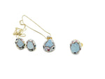 Handmade aquamarine jewelry set with boho chic design featuring earrings and necklace by GemstoneGO.