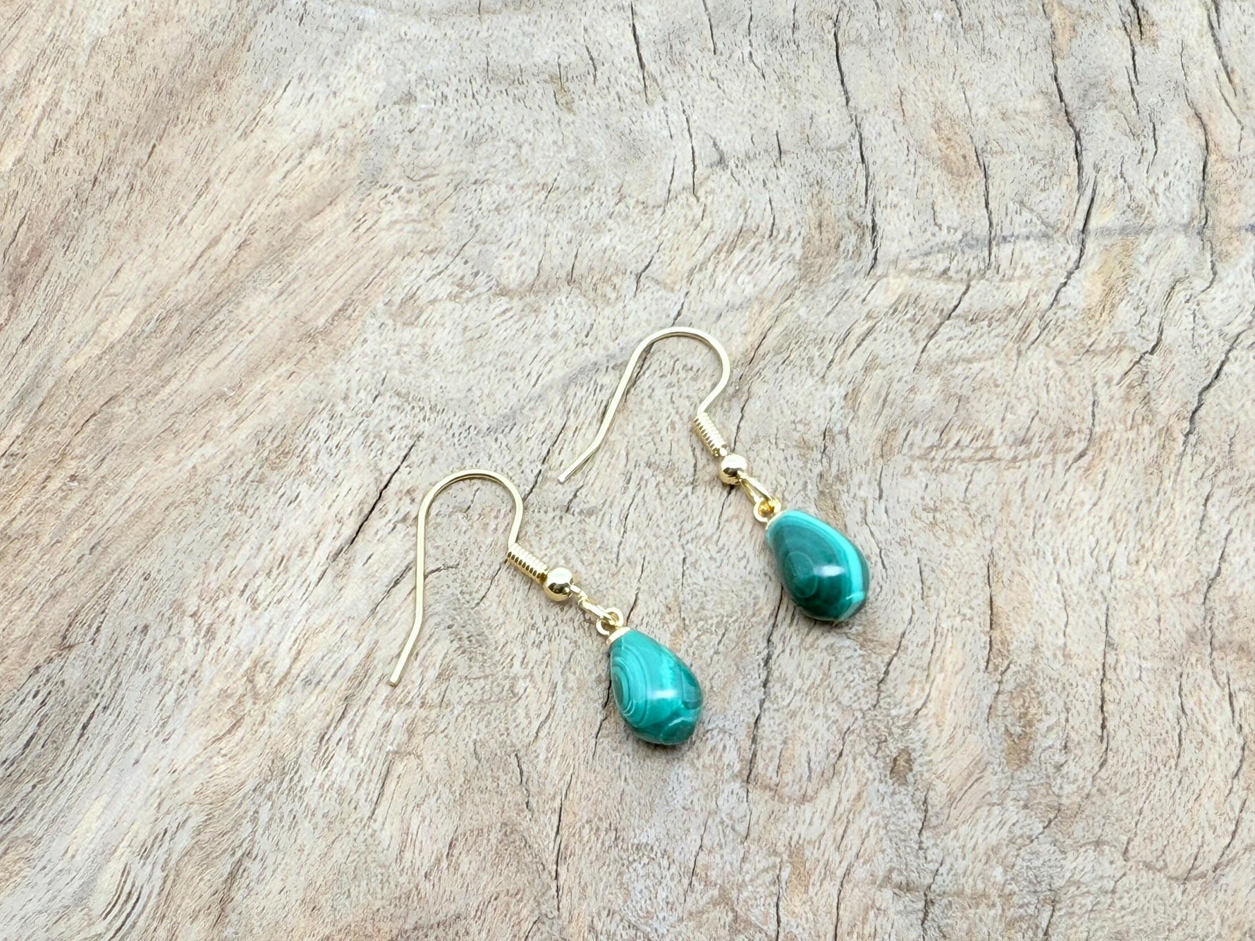 Sterling silver Malachite stud earrings with vibrant green gemstone accents, elegant semi-precious jewelry by GemstoneGO.