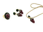 Garnet Grape jewelry set by GemstoneGO featuring a necklace and earrings with deep red garnet stones and crystal accents.