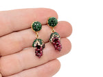 Garnet Grape jewelry set by GemstoneGO featuring a necklace and earrings with deep red garnet and crystal accents.
