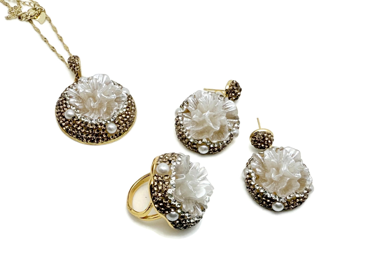 Pearl Flower Jewelry Set - Crystal Gifts - NC1795