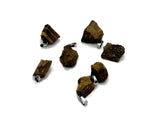 Tiger Eye crystal pendant from GemstoneGO, showcasing a polished, oval-shaped gemstone with a silver loop for jewelry making.