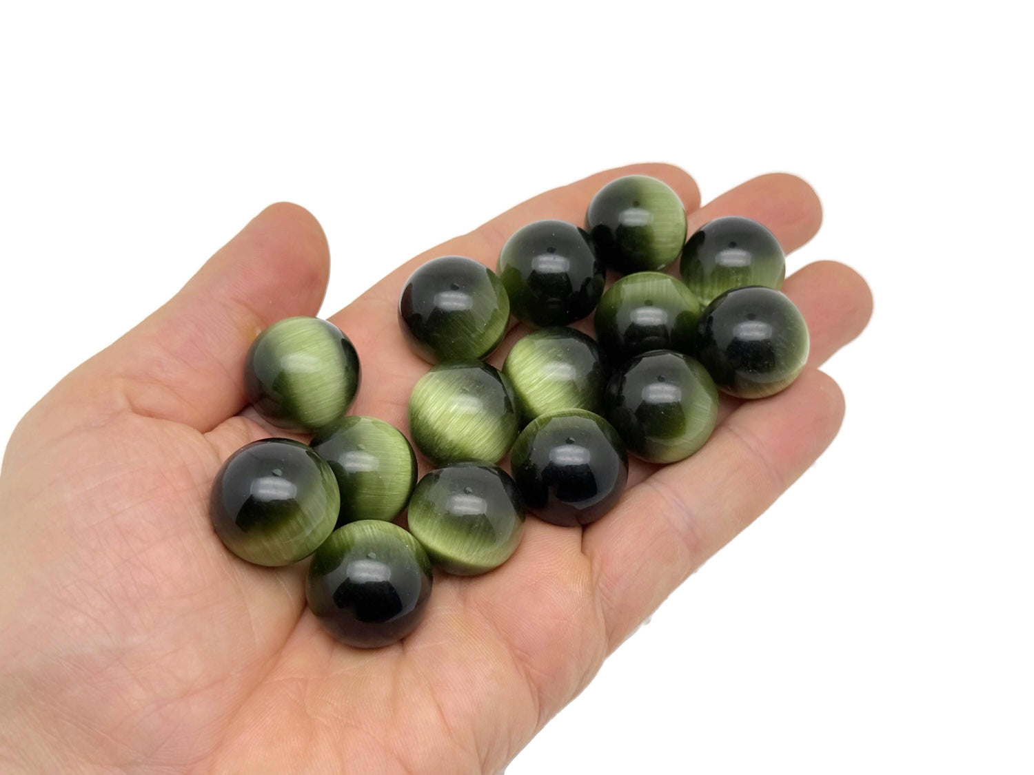 Dark Green Cats Eye Sphere Gemstone - Crystal Ball - 20mm - SP1097