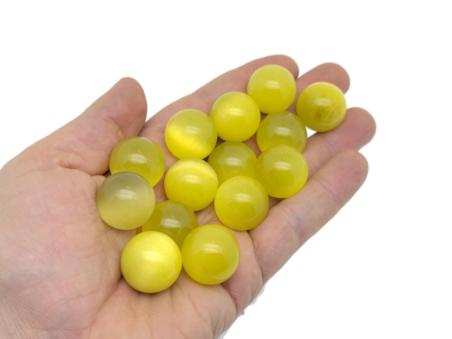 Yellow Cats Eye Sphere Gemstone  - Crystal Ball - 20mm - SP1108