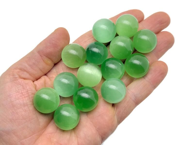 Green Cats Eye Sphere Gemstone - Crystal Ball - 20mm - SP1109
