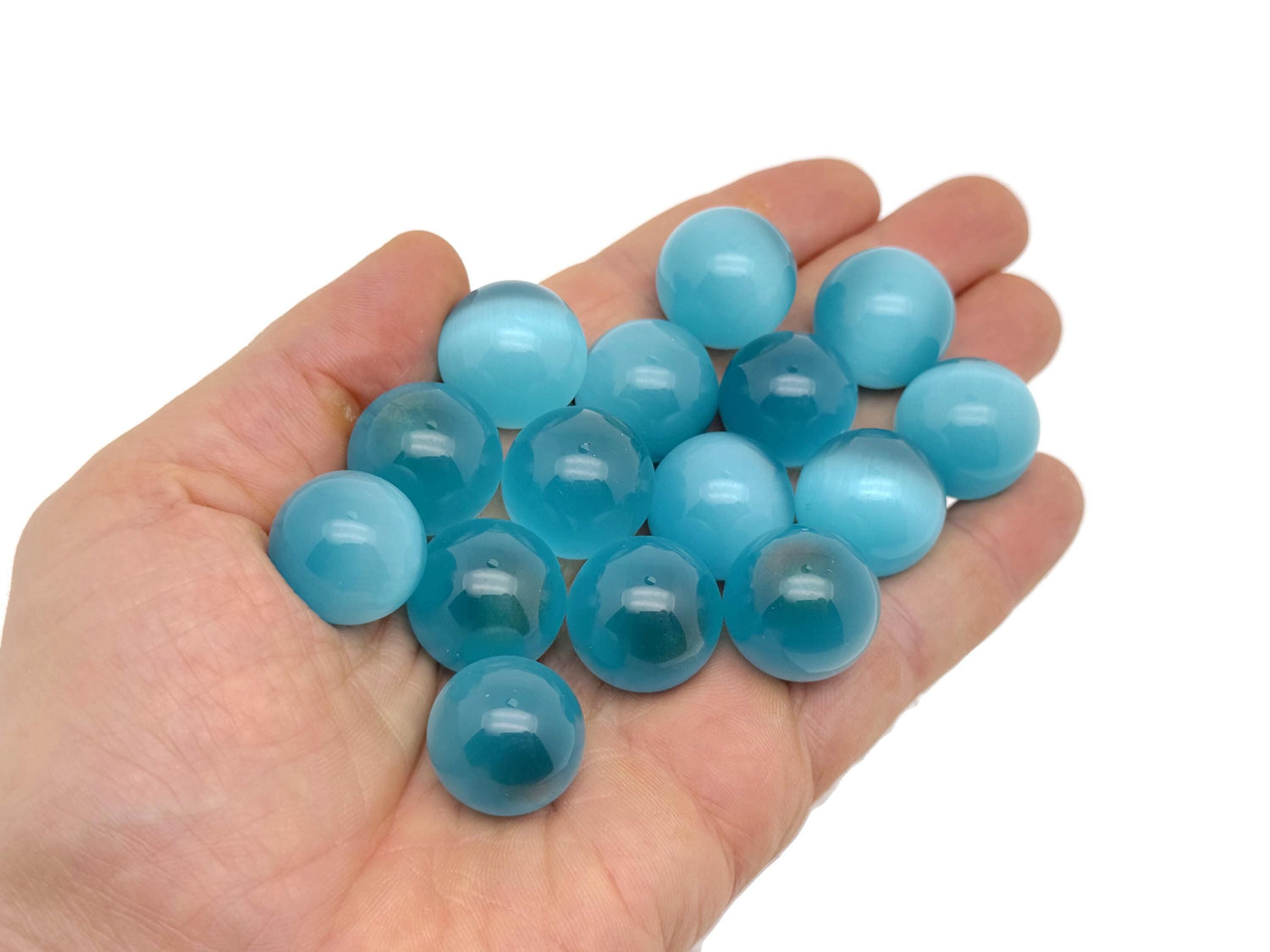 Blue Cats Eye Sphere Gemstone - Crystal Ball - 20mm - SP1100