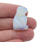 Handmade carved crystal dog animal figure, 30mm, in mixed gemstones, by GemstoneGO, showcasing detailed craftsmanship and vibrant colors.