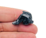 Handmade 30mm crystal dolphin animal figure by GemstoneGO, carved from colorful gemstones, detailed and decorative.