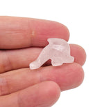 Handmade 30mm crystal dolphin animal figure by GemstoneGO, carved gemstone with a detailed, natural dolphin design.