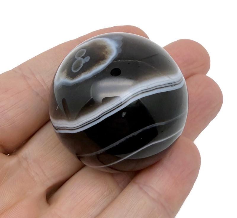 Black Onyx Sphere Gemstone - Crystal Ball - 40-50mm - BA1033